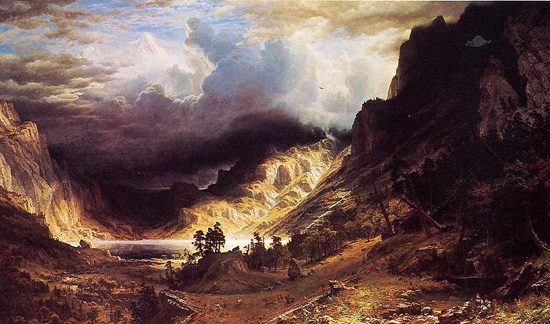 Albert Bierstadt A Storm in the Rocky Mountains, Mr. Rosalie Sweden oil painting art